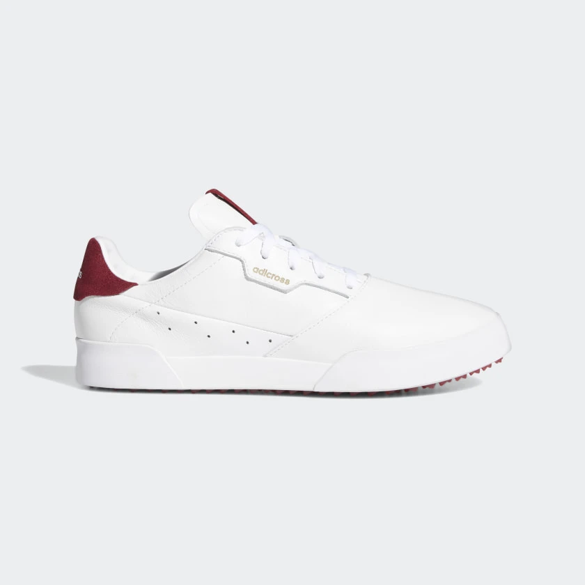 Adidas ADICROSS RETRO Men’s Golf Shoes White/Burgundy 3 Adidas ADICROSS RETRO Men’s Golf Shoes White/Burgundy