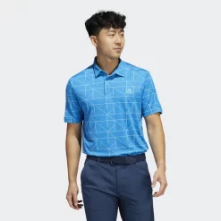Adidas JACQUARD POLO SHIRT Blue -Golf Clubs Shop Adidas Jacquard Polo Shirt 1