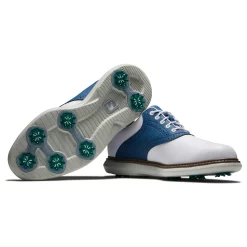 Footjoy Traditions Mens Golf Shoe’s White / Blue -Golf Clubs Shop FJ 57901 05