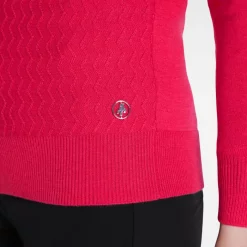 Green Lamb Kristian Lined Zip Neck Sweater Deep Pink -Golf Clubs Shop Green Lamb Kristian Sweater 2