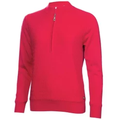 Green Lamb Kristian Lined Zip Neck Sweater Deep Pink