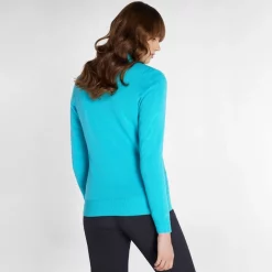 Green Lamb Kristian Lined Zip Neck Sweater Scuba Blue -Golf Clubs Shop Green Lamb Kristian Sweater Blue 2