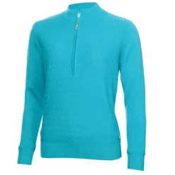 Green Lamb Kristian Lined Zip Neck Sweater Scuba Blue