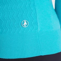 Green Lamb Kristian Lined Zip Neck Sweater Scuba Blue -Golf Clubs Shop Green Lamb Kristian Sweater Blue 3