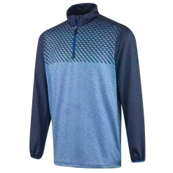 Island Green Zip Neck Sublimation Print Layer Blue