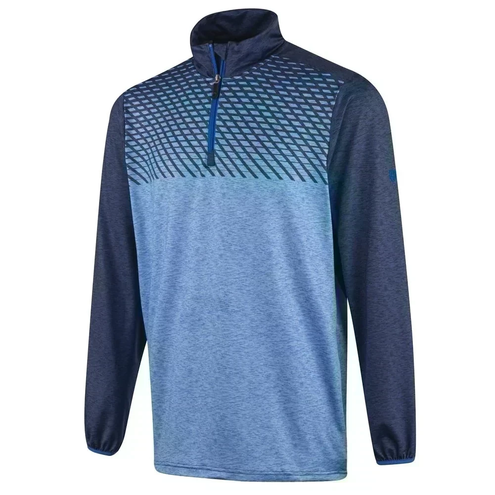 Island Green Zip Neck Sublimation Print Layer Blue 3 Island Green Zip Neck Sublimation Print Layer Blue