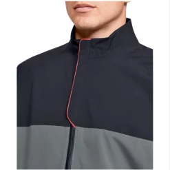 Under Armour Waterproof Golf Rain Jacket Black/Pitch Grey -Golf Clubs Shop UA Stormproof Jacket Black Grey 1