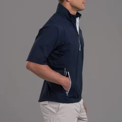 Zero Restriction POWER TORQUE 1/4 ZIP SHORT SLEEVE Waterproof Navy -Golf Clubs Shop Zero Restriction Power Torque 1 2 SS Navy 2