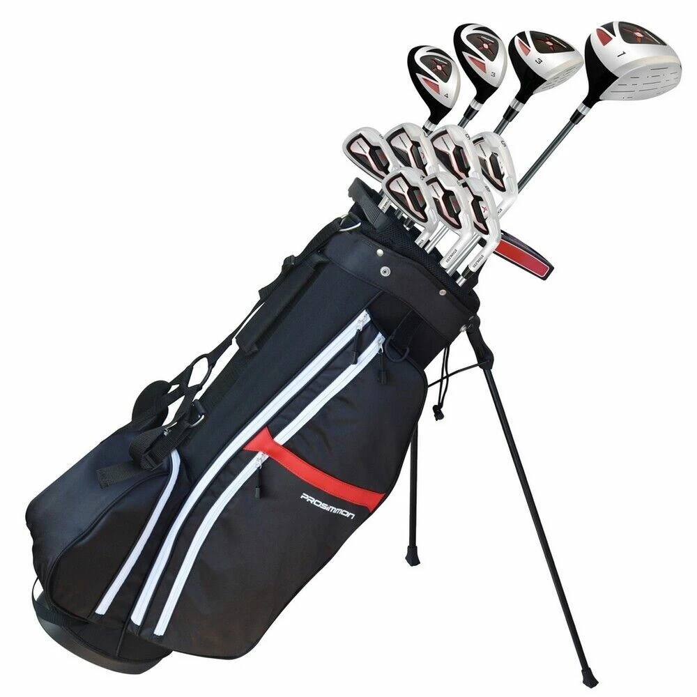 Prosimmon Golf X9 V2 Tall +1" Mens Graphite/Steel Golf Club Set &Bag -Stiff Flex 3 Prosimmon Golf X9 V2 Tall +1" Mens Graphite/Steel Golf Club Set &Bag -Stiff Flex