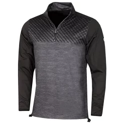 Island Green Zip Neck Sublimation Print Layer Black