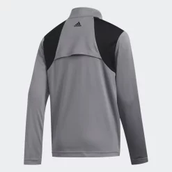 Adidas Junior 3-STRIPES HALF-ZIP PULLOVER -Golf Clubs Shop junior 3 Stripes Half Zip Pullover Grey 1