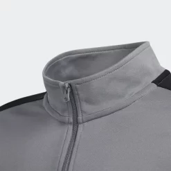 Adidas Junior 3-STRIPES HALF-ZIP PULLOVER -Golf Clubs Shop junior 3 Stripes Half Zip Pullover Grey 2