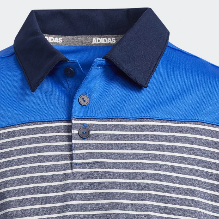 Adidas ENGINEERED STRIPE Junior Golf POLO SHIRT Blue 6 Adidas ENGINEERED STRIPE Junior Golf POLO SHIRT Blue - Image 4